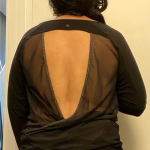 Lululemon athletic yoga top,  long sleeve top with open back